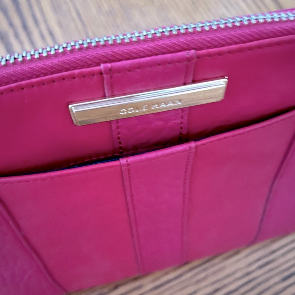 Cole Haan Leather Pouch - Hot Pink - Picture 2 of 10